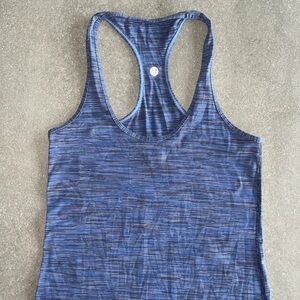 Lululemon Cool Racerback Athletic Tank Top. Various Blues space dye stripe